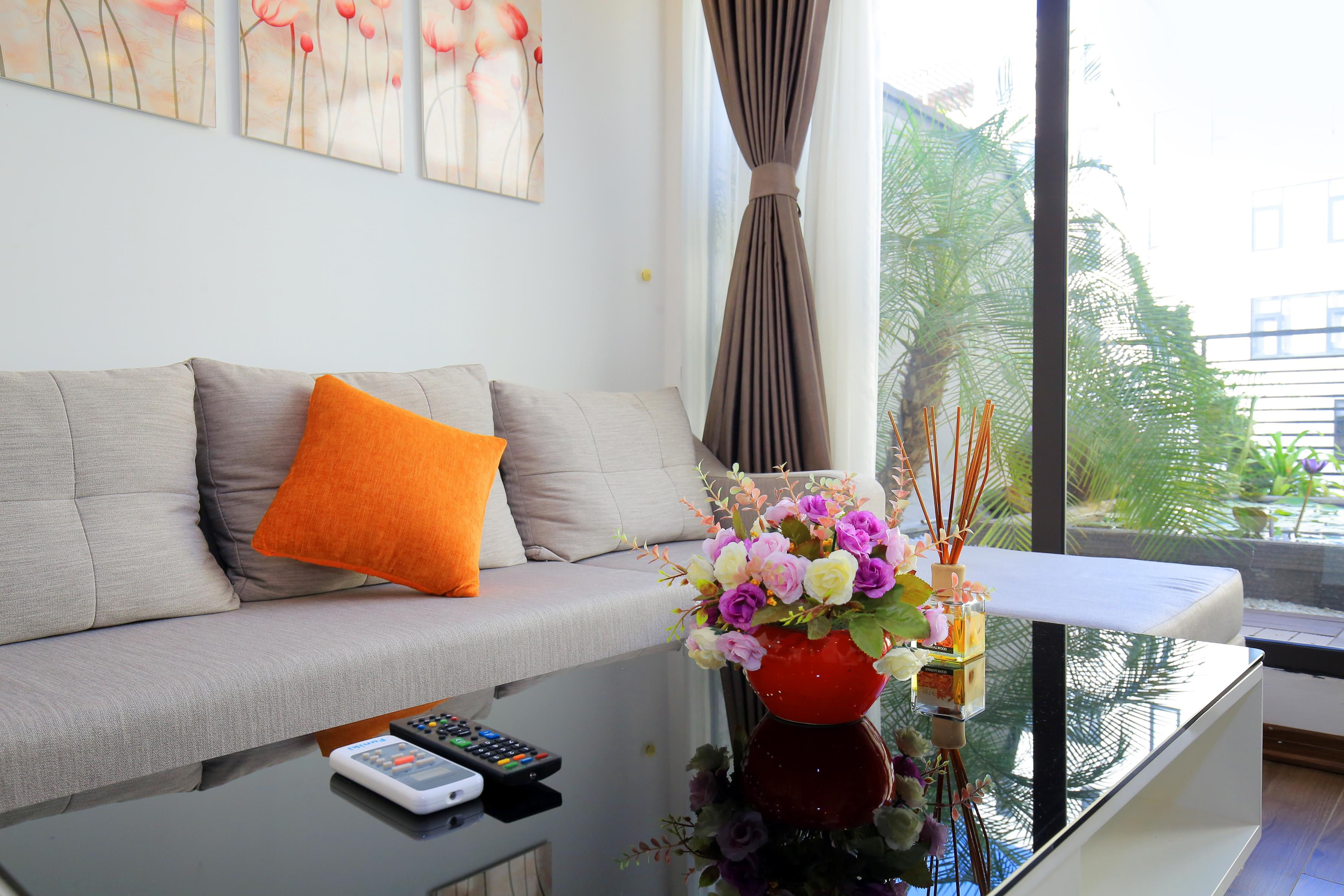 Căn hộ dịch vụ 1PN | 100m² | Garden & Koi Pond | View Lotte Liễu Giai
